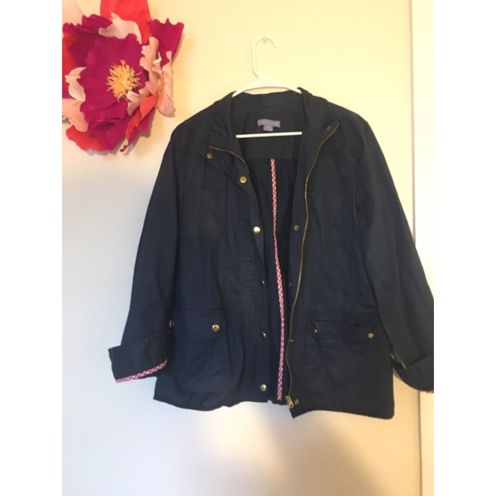 Navy blue rain coat
